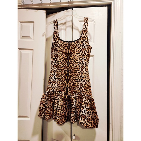 Leopard Print Sleeveless Dress. Sz: L - Picture 2 of 3